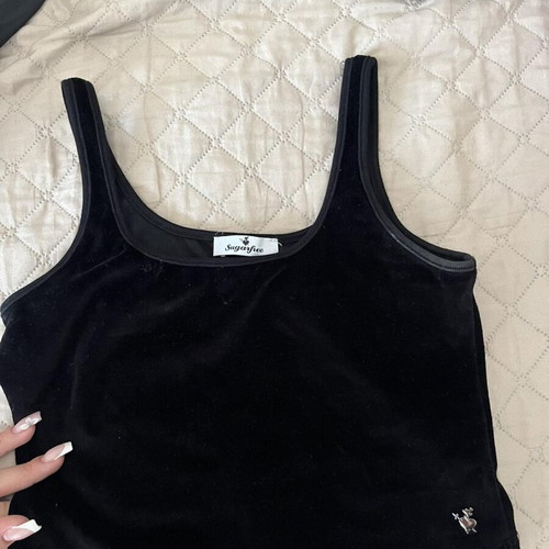 SugarFree velvet top like new, black, XS