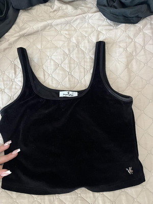SugarFree velvet top like new, black, XS