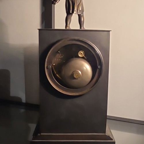 Bronze Pendulum Clock Refurbished, 37 cm Height, 8 Day Movement