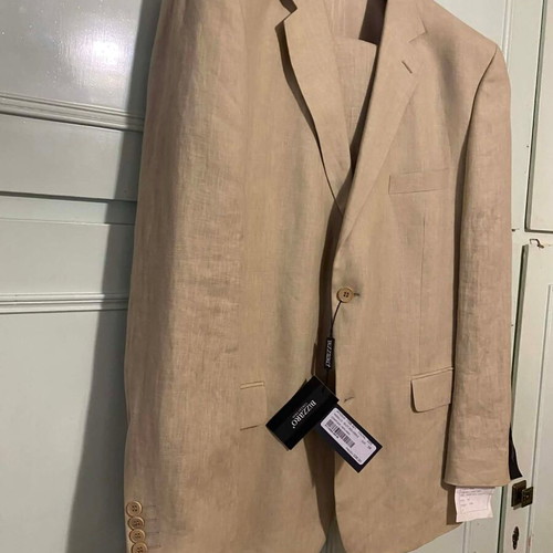 Bizzaro linen men's suit new, beige, size 58