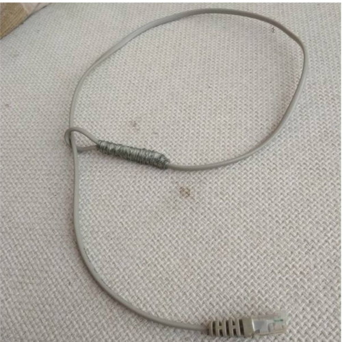 Lariat necklace handmade from computer cable, loop design, made to order, gray