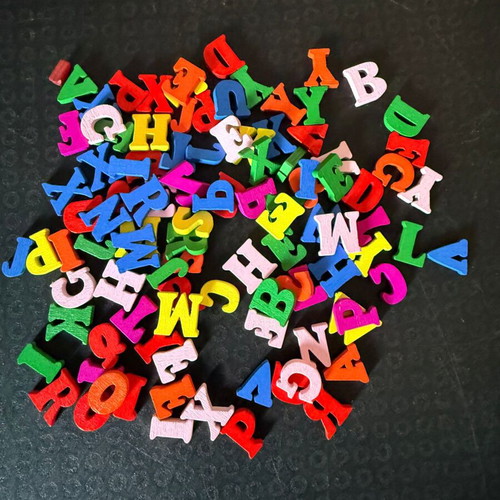 Wooden colorful alphabet letters set of 100 pieces new