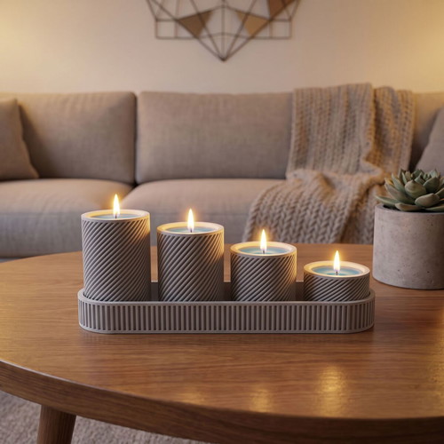 Tealight candle set with 12 soy candles Baby Powder and White Musk
