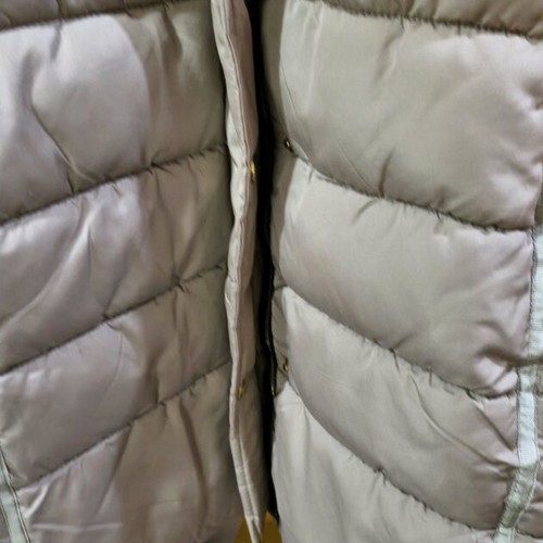 Long women's jacket with detachable fur gold new