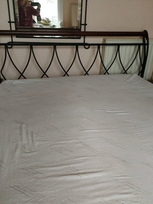 Iron bedroom set used with dressing table, two nightstands and mirror without mattress