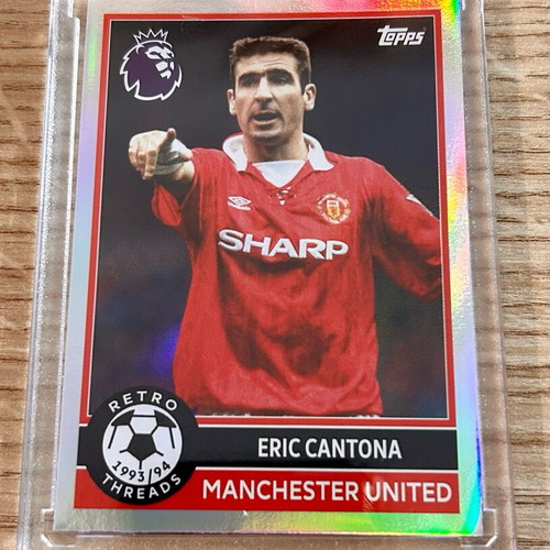 Eric Cantona Manchester United Topps 2025/26 card in acrylic case