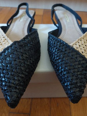 Corina women's shoes beige black ballerinas like new, size 39