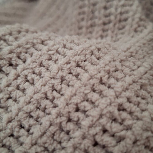 Knitted hoodie sweater used, beige, size S