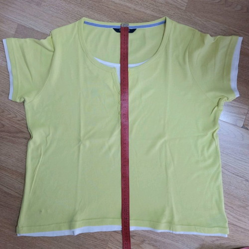 Cotton short-sleeve top Maine in yellow, like new