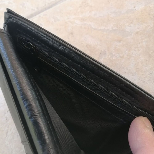 Mcan men's wallet new, black with brown decoration