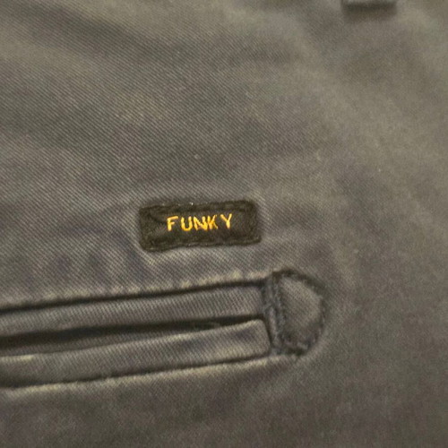 Funky Buddha pants, blue and black, size M