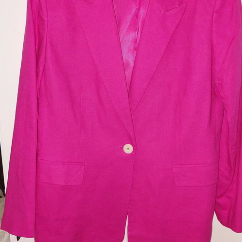 Calliope women's linen jacket new, size XL, fuchsia, long