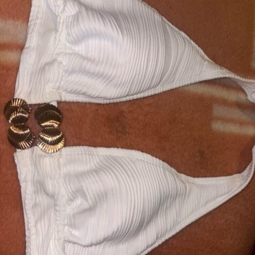 Actius white summer top with gold details like new