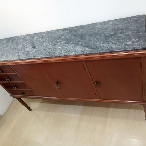 Antique sideboard buffet like new with gray marble top