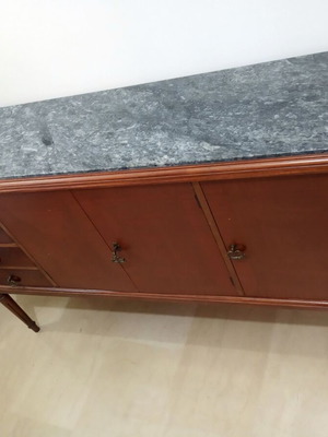 Antique sideboard buffet like new with gray marble top