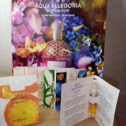 Aqua Allegoria vintage gift cards used with Guerlain perfumes