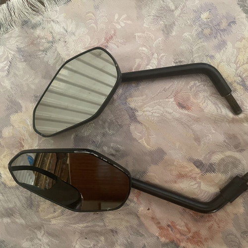 Barracuda Ego B-Lux motorcycle mirrors set like new, black aluminum