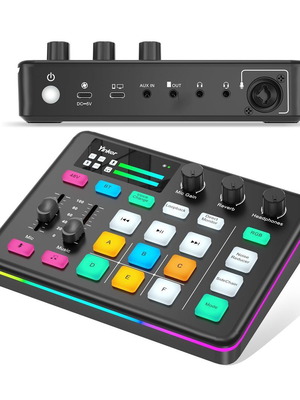 Yinker RGB audio mixer with Bluetooth new, voice changer for streaming