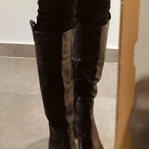 Women's leather boots black size 38 like new