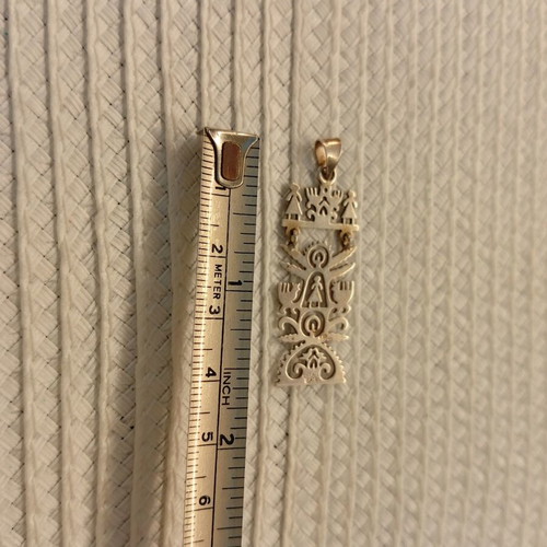 Mexican silver pendant like new with angel and ethnic design