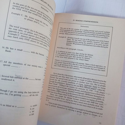 A Michigan Proficiency Practice Book used with notes