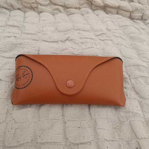 Ray-Ban Glasses Case brown leather snap closure like new