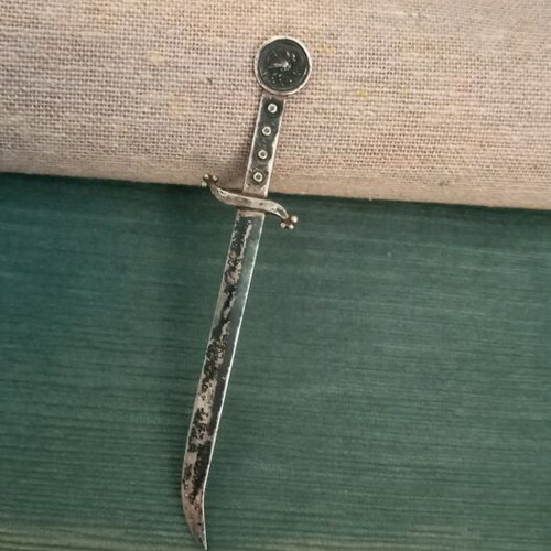Silver 925 paper cutter used, miniature 10 cm, width 0.50mm