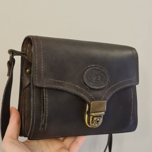 Leather crossbody bag small used, brown