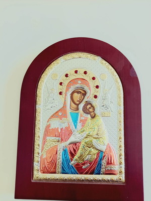 925 Silver Icon The Holy Family by prince Silvero with enamel new