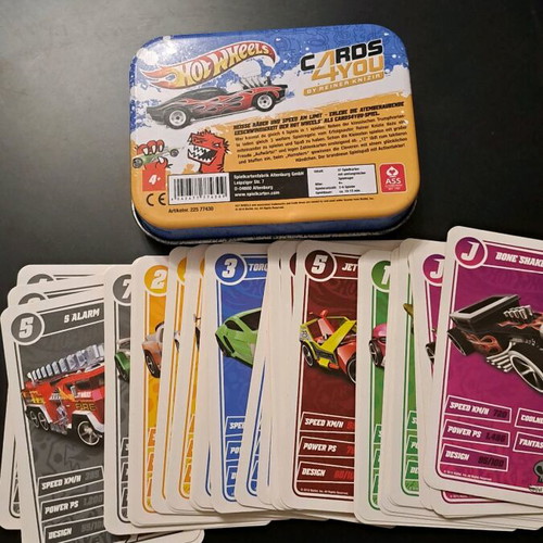 Hot Wheels Cards 4 You card game in metal box like new