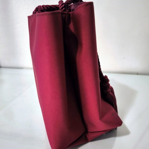 Lalique Super Model Red Burgundy Silk Tassel Handbag