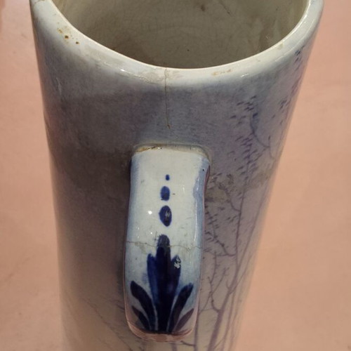 Porcelain pitcher Delft de Wasmuel used, hand-painted, Belgian