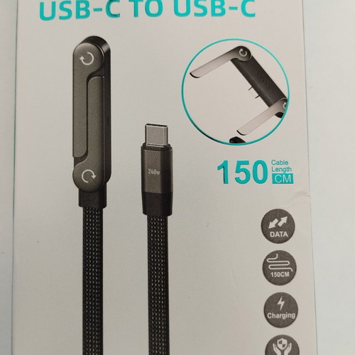 Fast charging cable with 360 stand type-C to type-C 1.5 meter