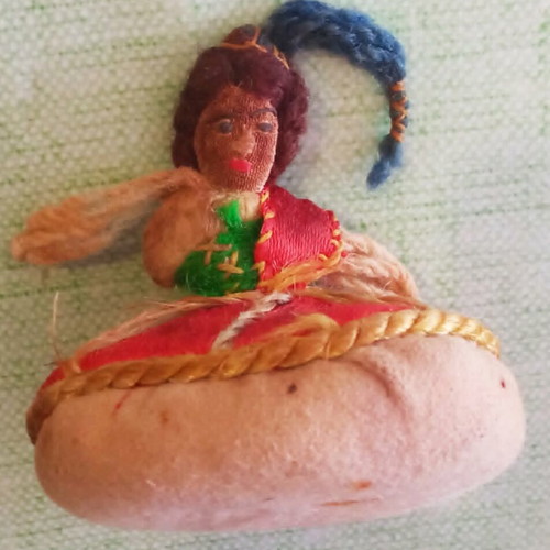 Pincushion Vintage Handmade Souvenir from Madeira 1950s-1960s used
