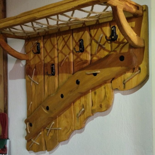 Handmade Room Hanger with Canvas Top for Hats and Bags