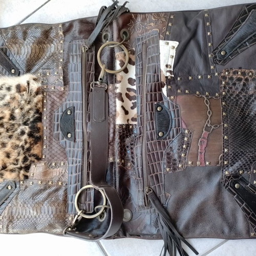 Bruno Amaranti large leather shoulder bag like new, beige brown