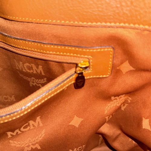 MCM shoulder bag, brown and orange