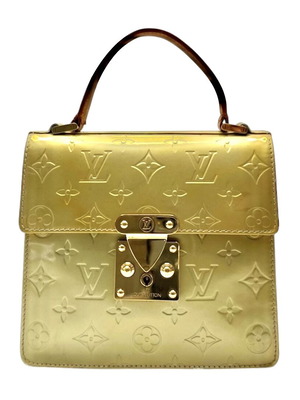 Louis Vuitton Vernis дамска чанта употребявана, зелена и златиста