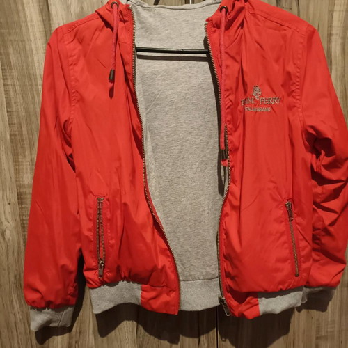 Frank Ferry reversible jacket for boy 8 years like new, orange and gray