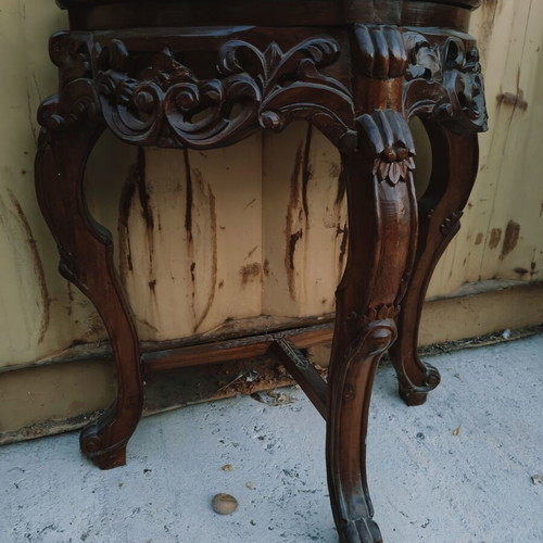 Vintage solid wood entryway set, carved