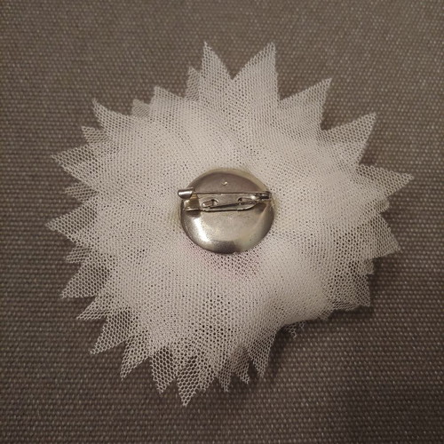 Handmade brooch with tulle