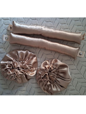 Satin Heatless Hair Curler Set Champagne Gold new
