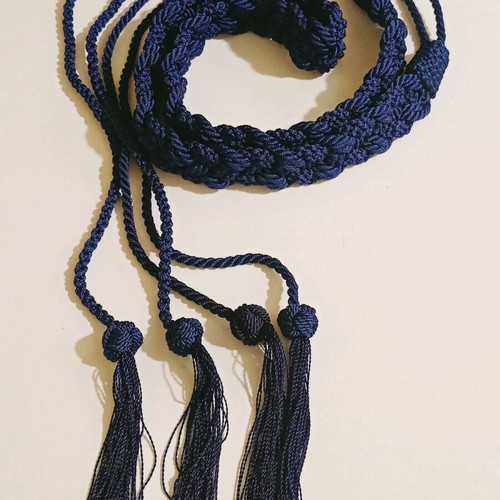 Handmade curtain tiebacks like new, dark blue, 1.30m