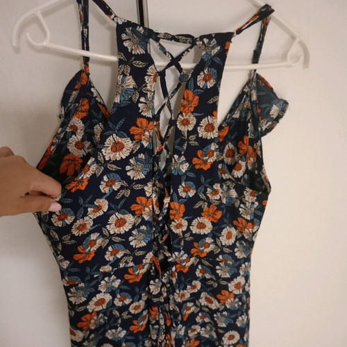 Molly Bracken long floral dress like new, blue and orange