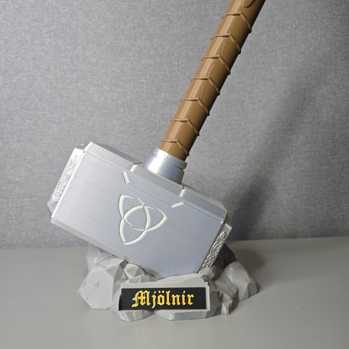 3D Printed Mjolnir Thor's Hammer with Base