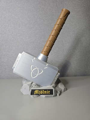 3D Printed Mjolnir Thor's Hammer with Base