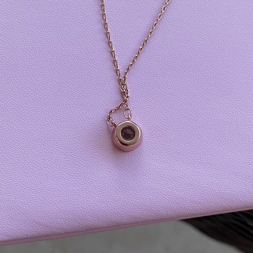 Silver necklace 925 rose gold solitaire like new