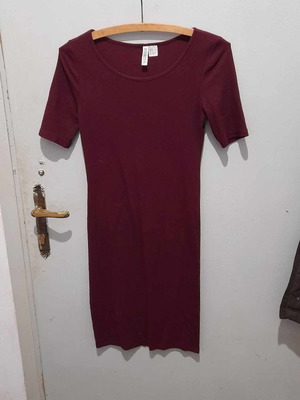 Burgundy dark short dress H&M size S