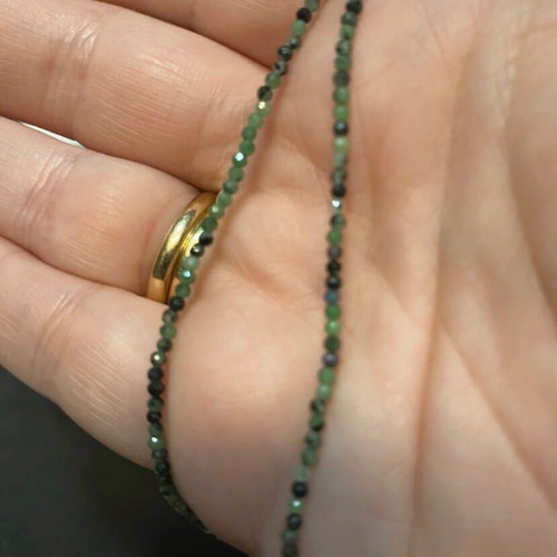 Necklace with Zoisite semiprecious stones new, 41 cm, green