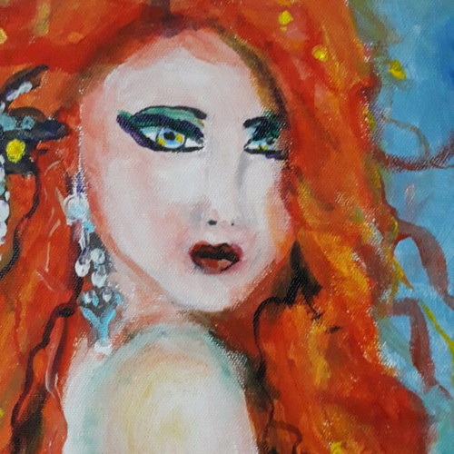 Painting with acrylics, handmade artwork on 40x30 cm canvas